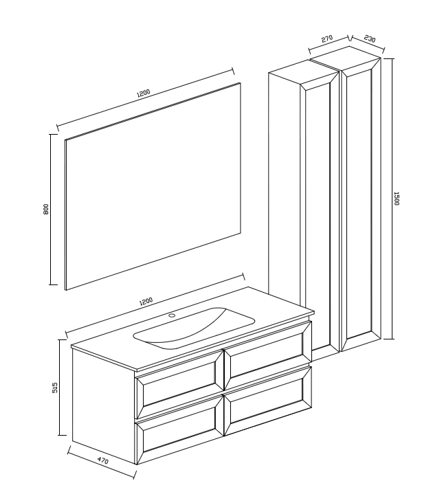 Kit Mueble de Baño - IL1554GS